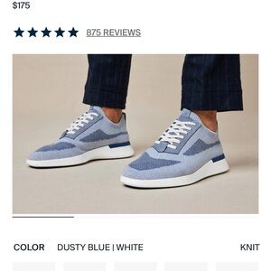 Men's Knit Sneakers - Dusty Blue and White